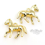 Подвеска кулон для украшений Лошадь 20х16 мм позолота - маленькое фото 1