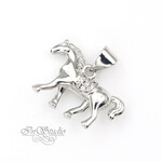 Подвеска Лошадь с фианитами 19х13,5 мм родий - маленькая фотография 2
