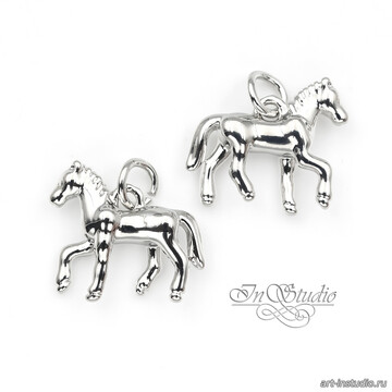 Подвеска Маленькая Лошадка 16х13 мм родий - фото изображение товара, artikul: 113601