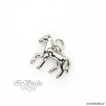 Подвеска Маленькая Лошадка 16х13 мм родий арт: 113601 фото 2