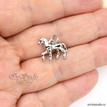 Подвеска Маленькая Лошадка 16х13 мм родий art: 113601 фотография 3