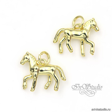 Подвеска Маленькая Лошадка 16х13 мм позолота - фото изображение товара, artikul: 113604