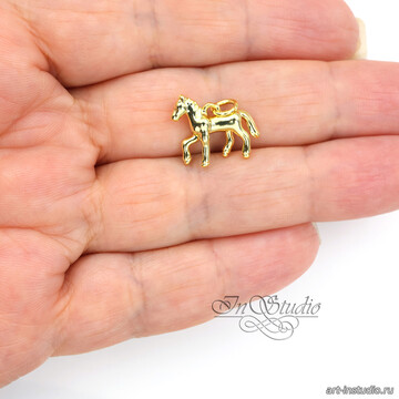 Подвеска Маленькая Лошадка 16х13 мм позолота art: 113604 фотография 3