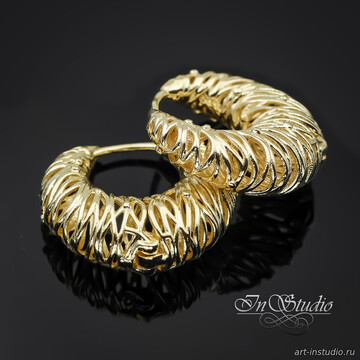 Швензы серьги конго Nest позолоченное покрытие - фото изображение товара, artikul: 113628