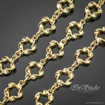 Цепь фактурная ЧЕЙНИ 10 мм позолоченное покрытие - фото изображение товара, artikul: 113640