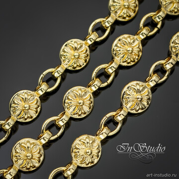 Цепь фактурная МАЛЬТА 8,5 мм позолоченное покрытие - фото изображение товара, artikul: 113646