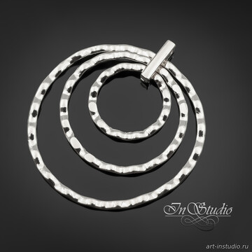 Подвеска кулон Три кольца 53х48 мм родий - фото изображение товара, artikul: 113673