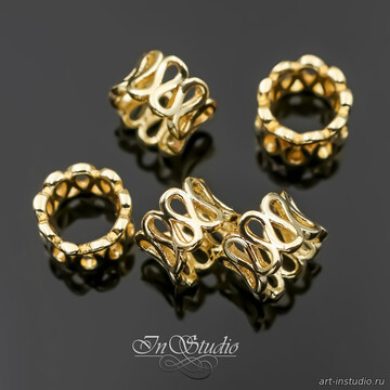 Бусина декоративная рондель 8х5 мм позолоченное покрытие - фото изображение товара, artikul: 113749