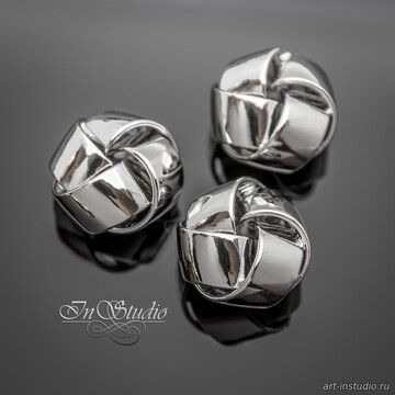 Бусина металлическая крупный рондель 15,5 мм родий - фото изображение товара, artikul: 113757