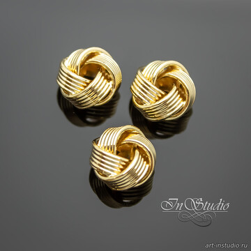 Бусина фактурная рондель разделитель 9,5 мм позолоченная - фото изображение товара, artikul: 113772