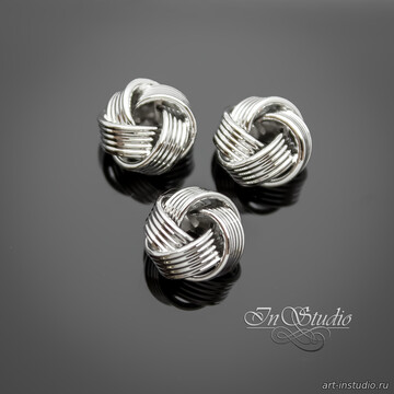 Бусина фактурная рондель разделитель 9,5 мм родированная - фото изображение товара, artikul: 113769