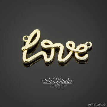 Коннектор для украшений LOVE 24х13,5 мм позолота - фото изображение товара, artikul: 113874