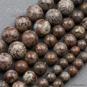 Обсидиан натуральный коричневый 6 8 10 мм бусины шар - фото изображение товара, artikul: 114008