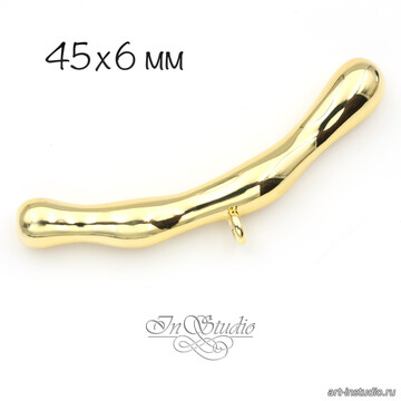 Бейл мятая палочка 45 мм держатель для подвески позолота - фото изображение товара, artikul: 114074