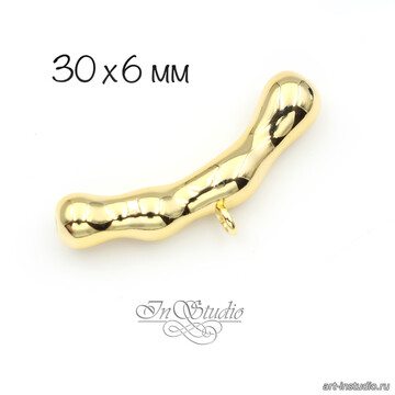 Бейл мятая палочка 30 мм держатель для подвески позолоченный - фото изображение товара, artikul: 114080