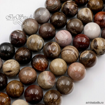 Опал древесный Мадагаскар 6 8 10 12 14 мм бусины шарики - фото изображение товара, artikul: 114092