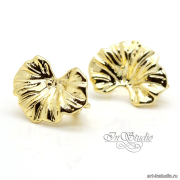 Швензы для серег Лист Лотоса позолота - фото изображение товара, artikul: 114240